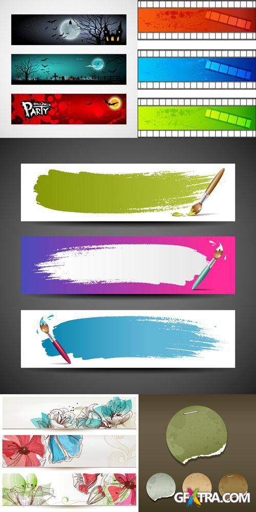 Banner & Paper Fragments Vector Set #26