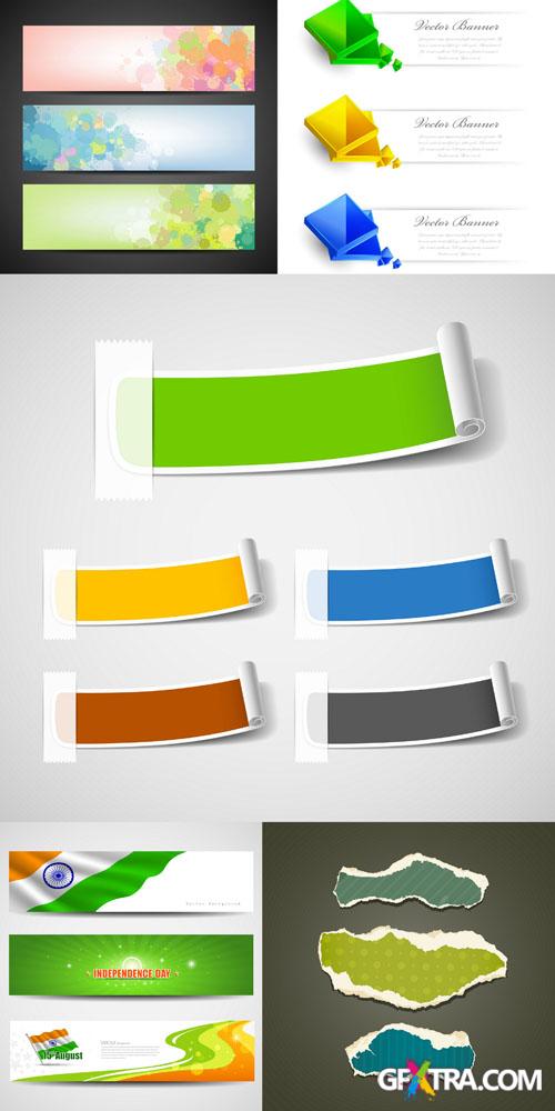 Banner & Paper Fragments Vector Set #29