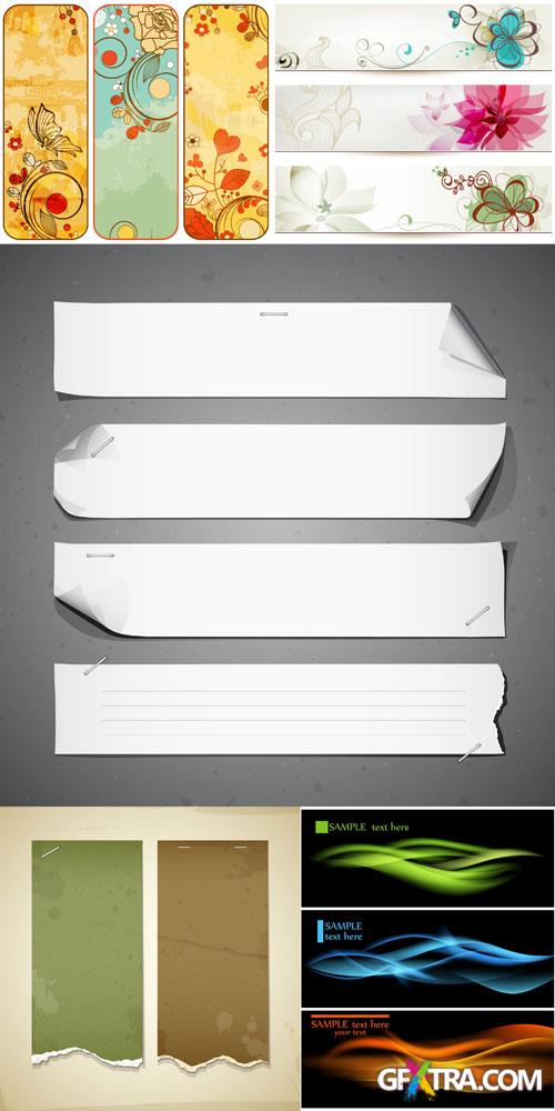 Banner & Paper Fragments Vector Set #30