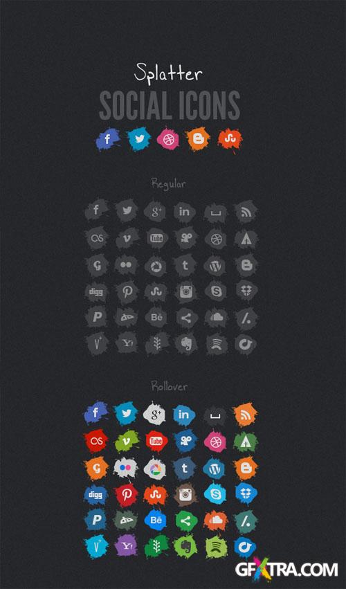 WeGraphics - Social Media Splatter Icons