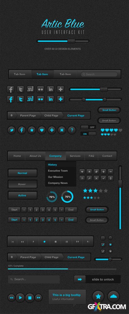 WeGraphics - Artic Blue User Interface Design Kit