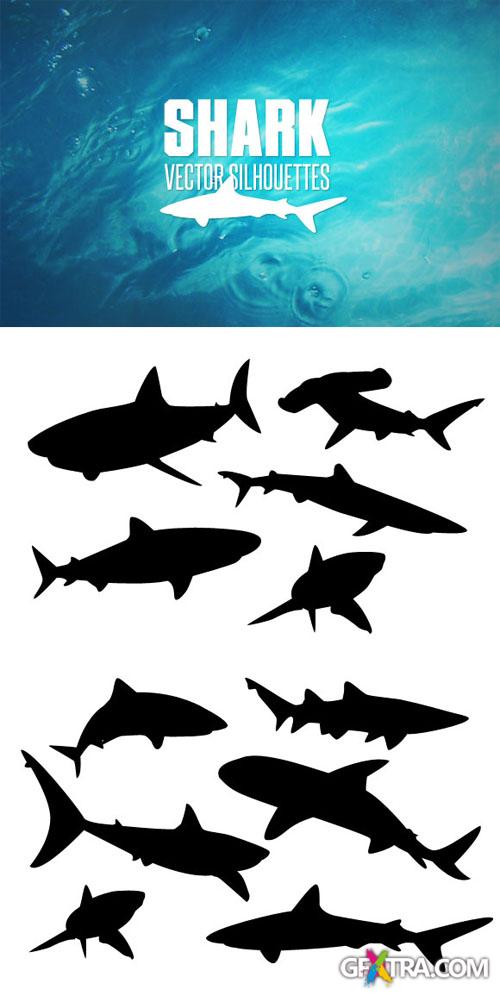 WeGraphics - Vector Shark Silhouettes