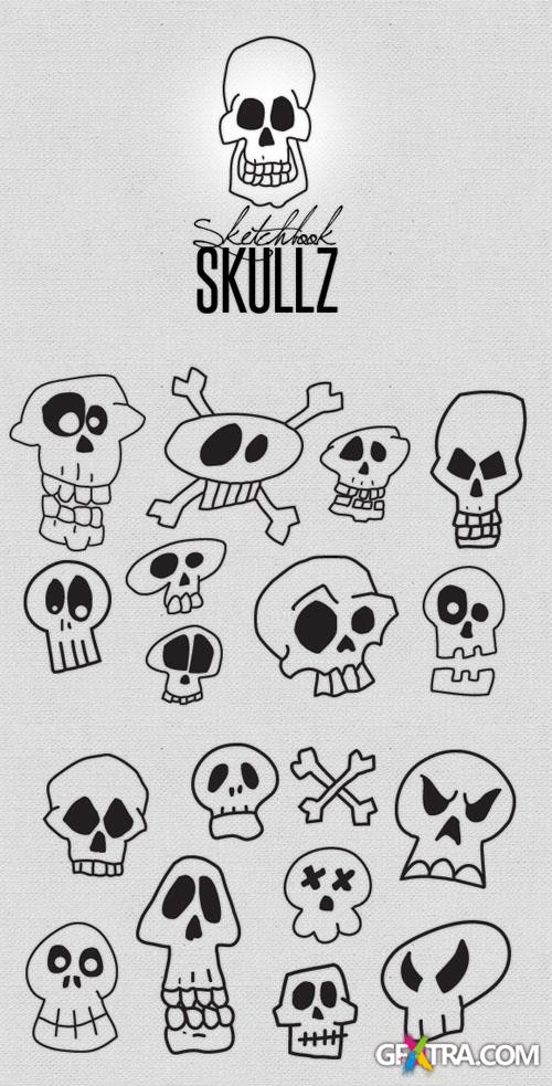 WeGraphics - Sketchbook Skullz Vector Set