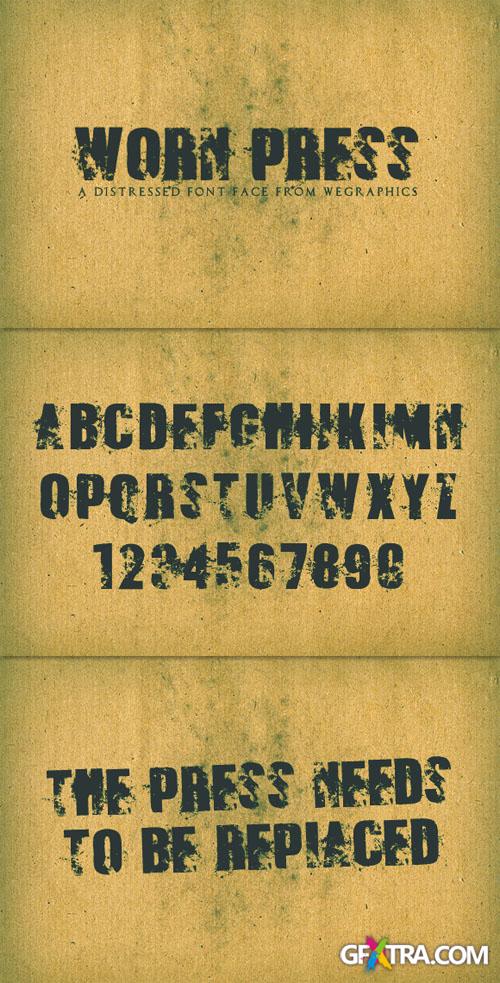 WeGraphics - Worn Press: A Distressed Type Face