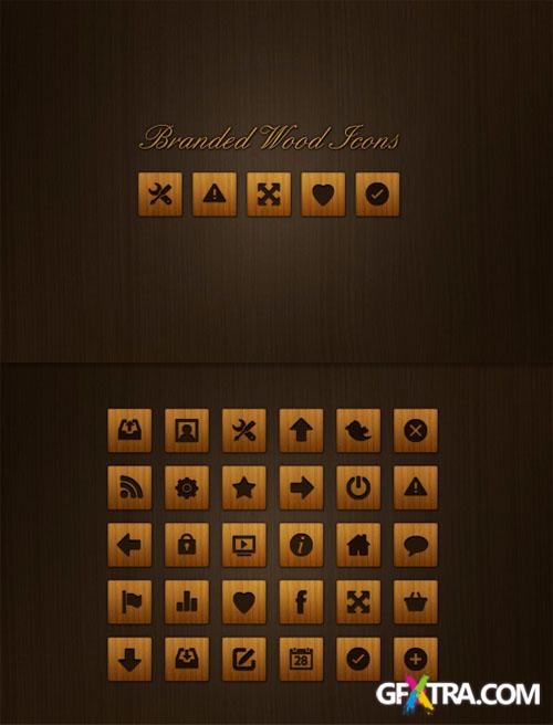 WeGraphics - 30 Branded Wood Icons