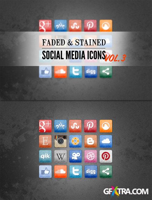 WeGraphics - Stained and Faded Social Media Icons Vol 3