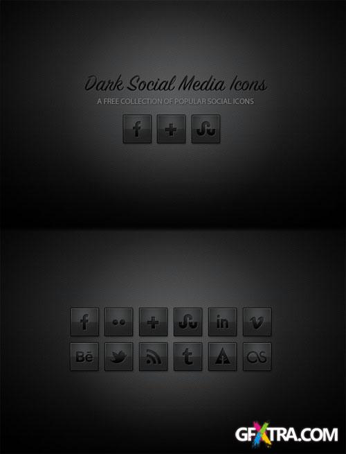 WeGraphics - Dark Social Media Icons