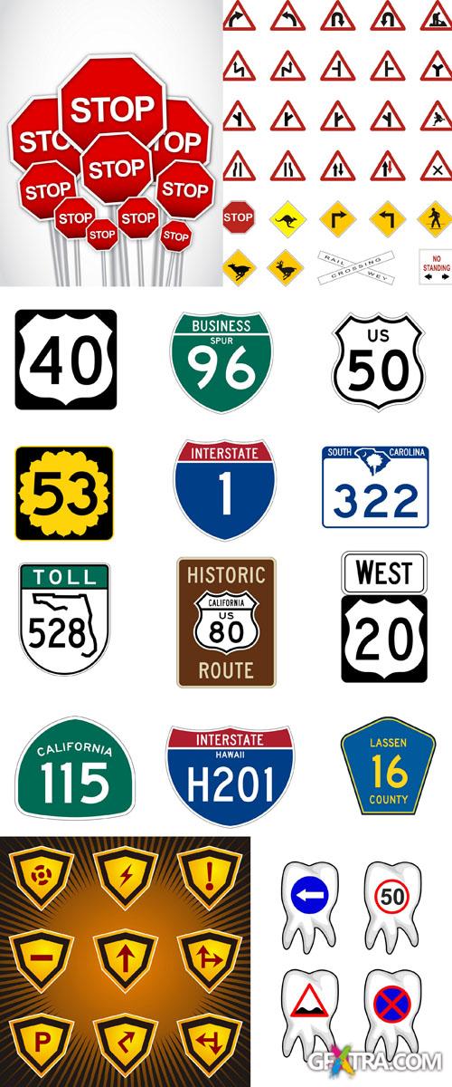 Road Signs & Symbols Vector Set #7