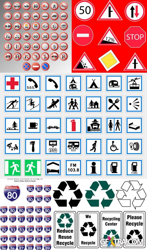 Road Signs & Symbols Vector Set #9