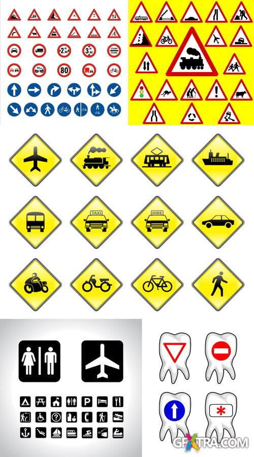 Road Signs & Symbols Vector Set #10