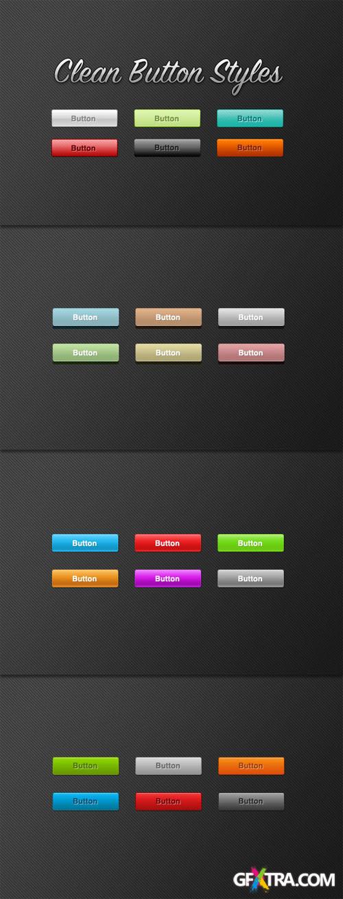 WeGraphics - 24 Clean Button Photoshop Styles