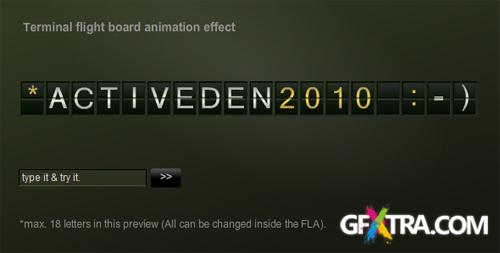 ActiveDen - Terminal flight board text animation effect