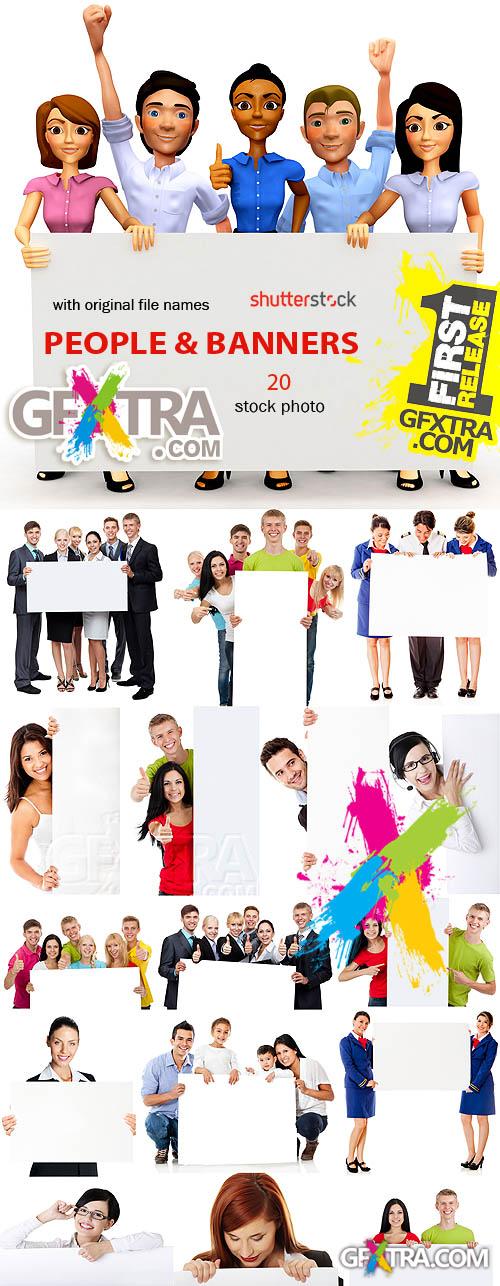 SS People & banners 2 - 20 stock vector