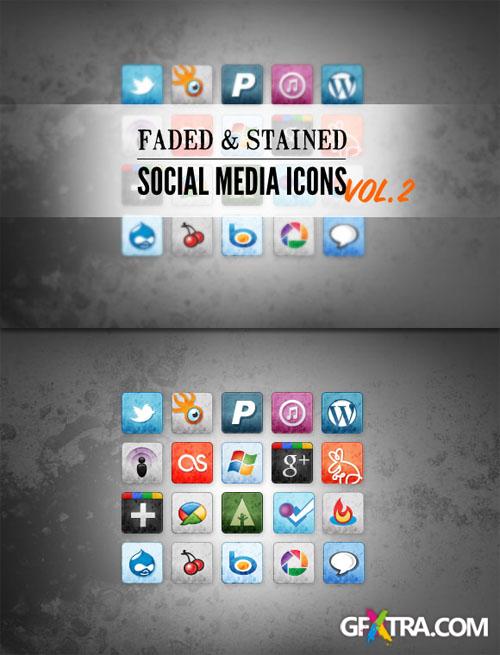 WeGraphics - Stained and Faded Social Media Icons Vol 2