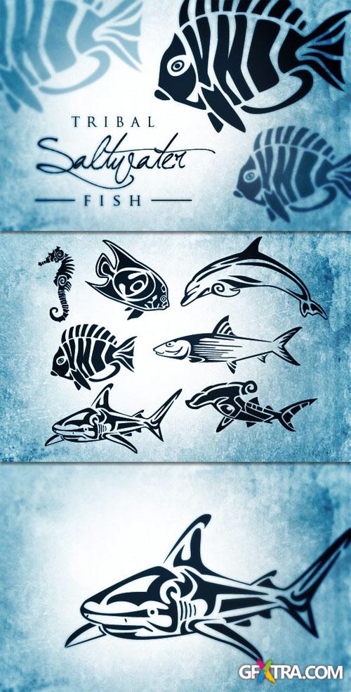 WeGraphics - Tribal Saltwater Fish Vectors