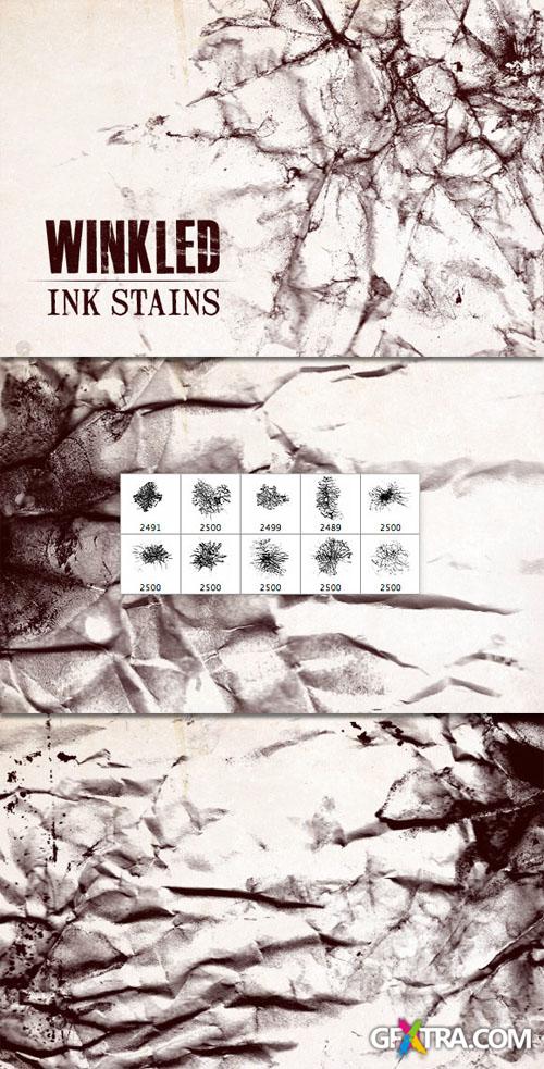 WeGraphics - Wrinkled Ink Stains Photoshop Brush Set