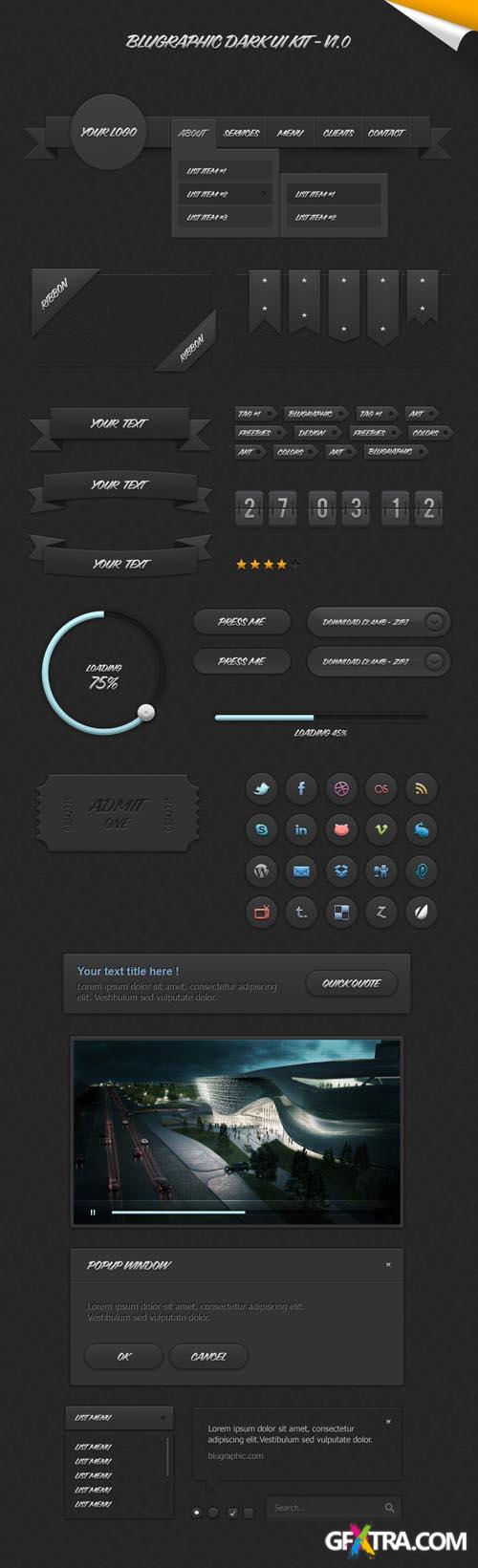 Stylish Dark Web Elements Ui Kit