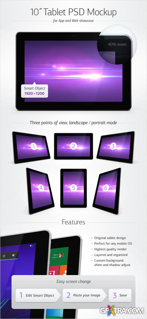 10 Tablet Mockup PSD