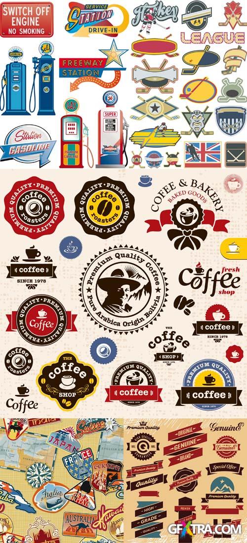 Retro and Vintage Labels - Vector Set #7