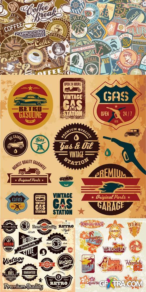 Retro and Vintage Labels - Vector Set #9