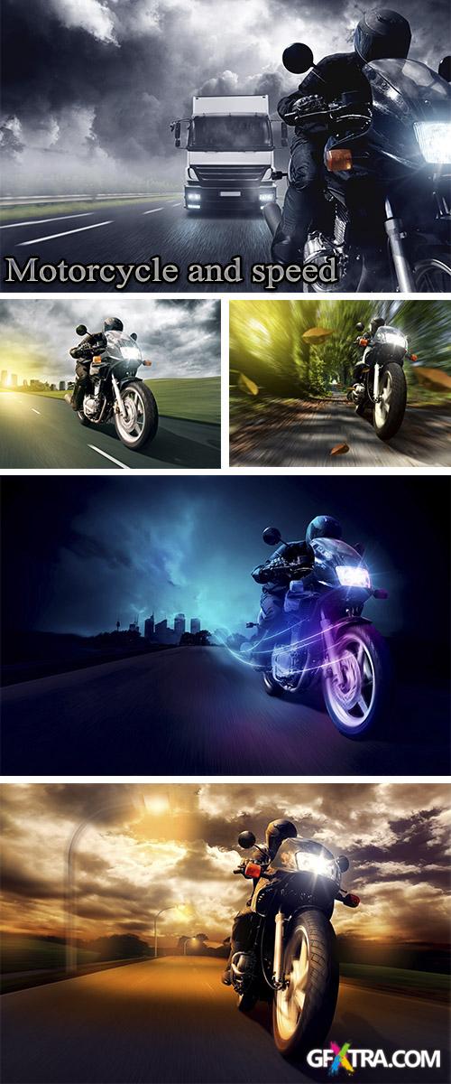 Stock Photo: Motorcycle and speed