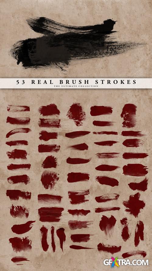 53 Real Brush Strokes Set