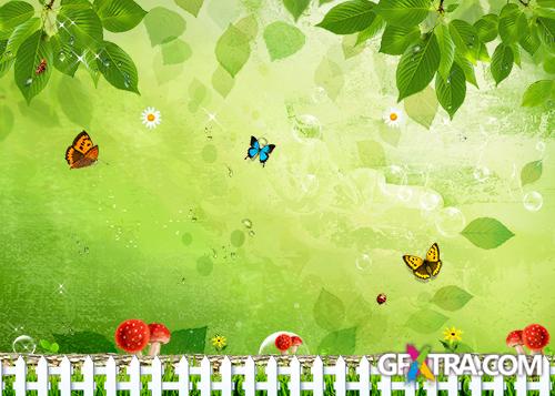 PSD Source - Spring 2013 Green Style Background 3