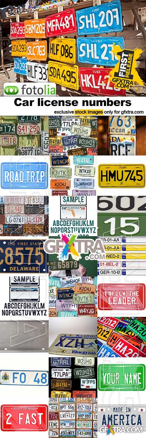 Car License numbers - 25x JPEGs and Vectors