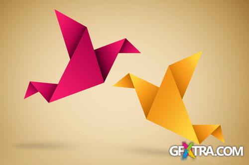 Origami Symbolic Vector Illustration PSD Template