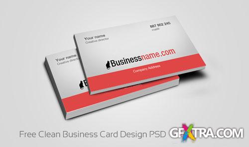 Clean Business Card Design PSD Template