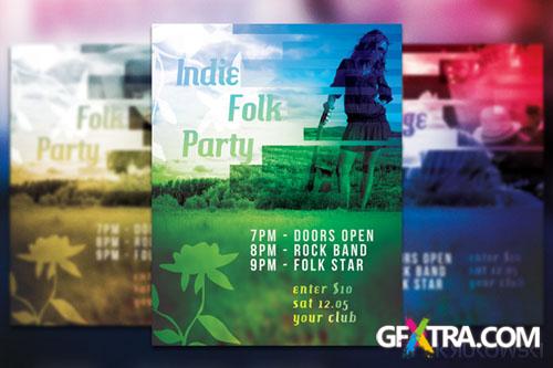 Folk Party Flyer/Poster PSD Template