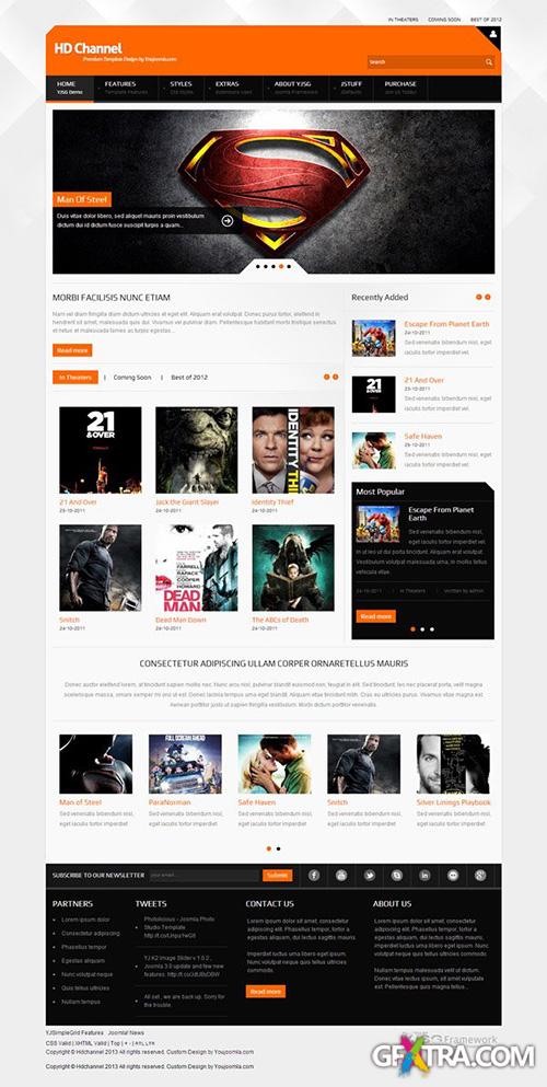 YouJoomla - HD Channel Movies - Premium Template for Joomla 2.5