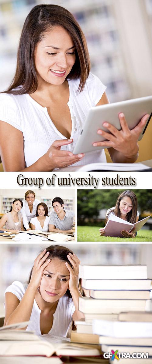 Stock Photo: Group of university students