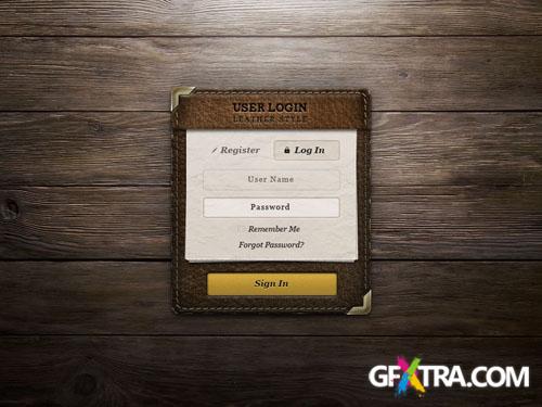 Pixeden - User Login Leather Panel Psd