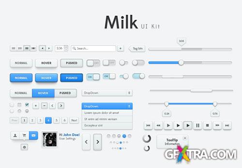 Pixeden - Milk Psd Web UI Kit