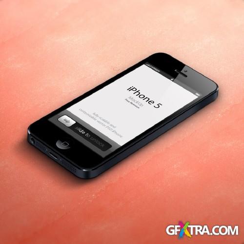 Pixeden - 3D View iPhone 5 Psd Vector Mockup