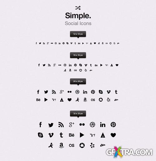 Pixeden - Simple Social Icons vol1