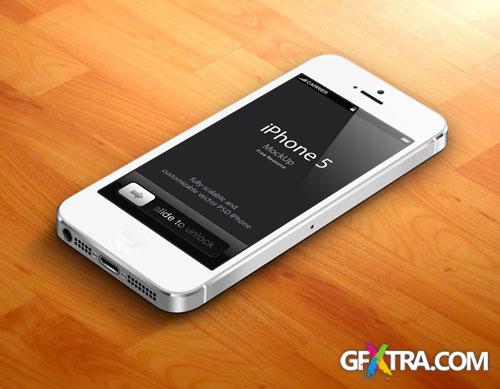 Pixeden - 3D iPhone 5 Psd Vector Mockup v2