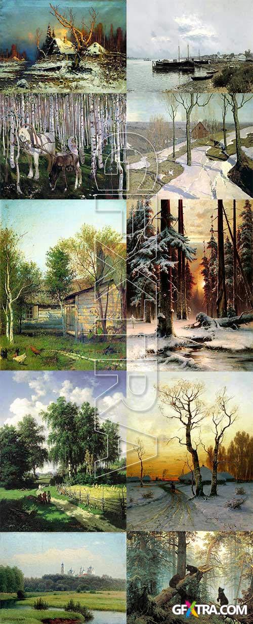 Natural landscapes on Canvases of Russian Artists, 139 Paintings HQ