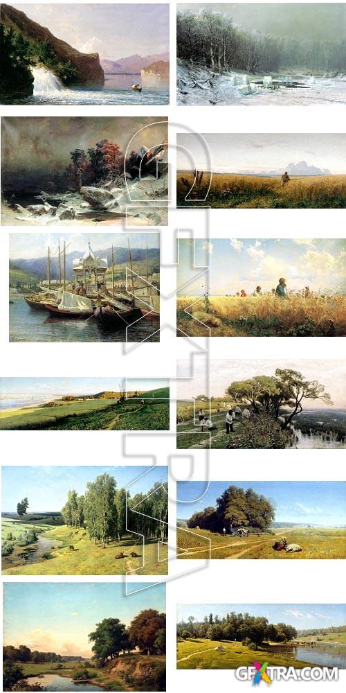 Natural landscapes on Canvases of Russian Artists, 139 Paintings HQ