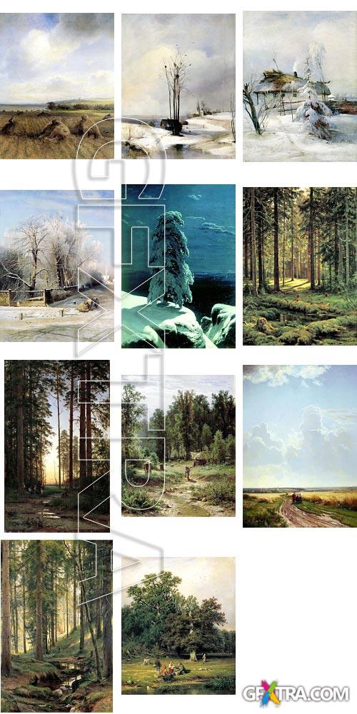 Natural landscapes on Canvases of Russian Artists, 139 Paintings HQ