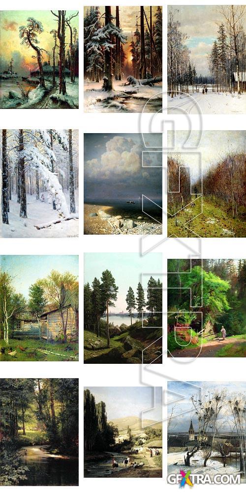 Natural landscapes on Canvases of Russian Artists, 139 Paintings HQ