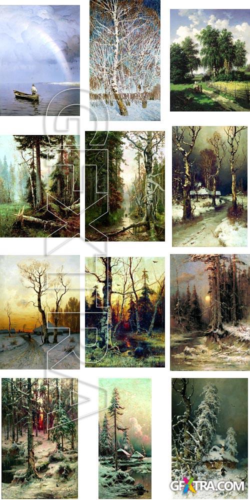 Natural landscapes on Canvases of Russian Artists, 139 Paintings HQ