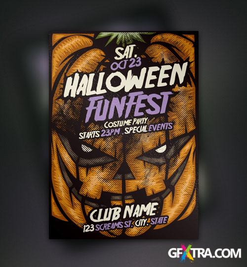 Pixeden - Pumpkin Halloween Flyer Template