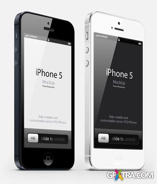 Pixeden - 3/4 View iPhone 5 Psd Vector Mockup