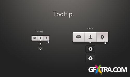 Pixeden - Tooltip iOS App UI Psd