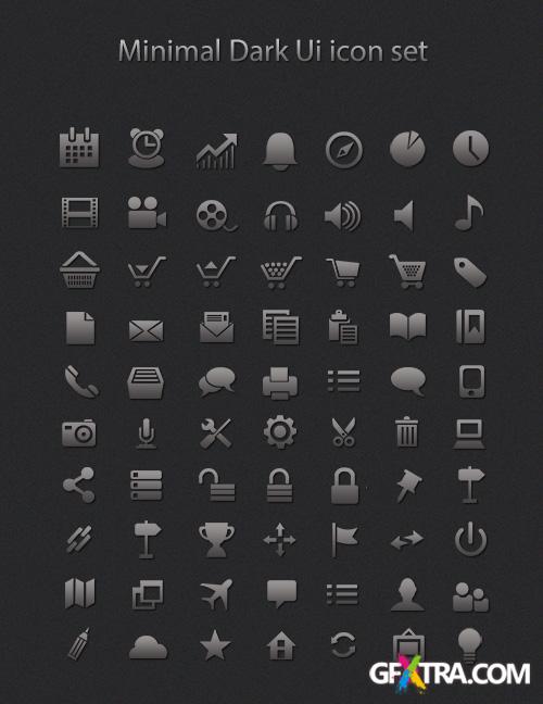 Minimal Dark UI Icon Set