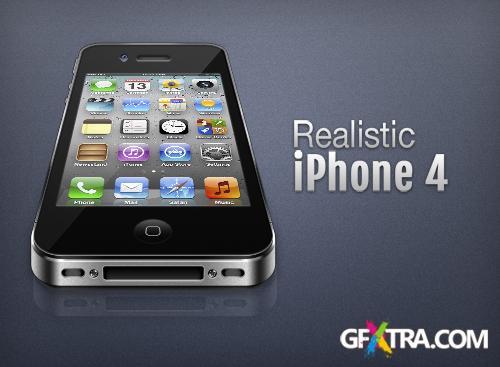 PSD Source - Realistic iPhone 4