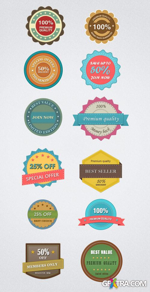 Classic Retro Badges PSD