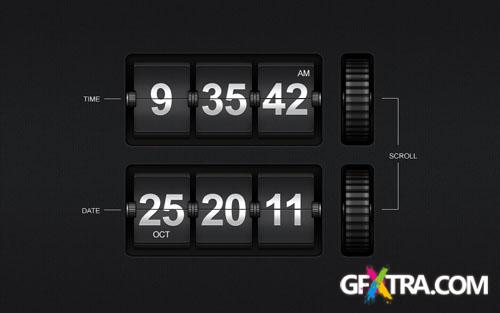 Pixeden - Flip Time Date Display Psd